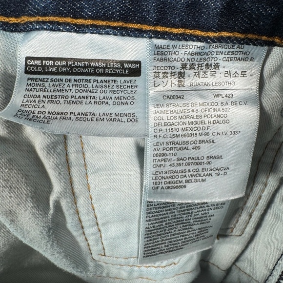 Levis 505 Straight Leg Jeans Mens Size 40X32 Dark Blue High Rise - Picture 6 of 13